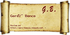 Gerő Bence névjegykártya