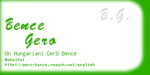 bence gero business card